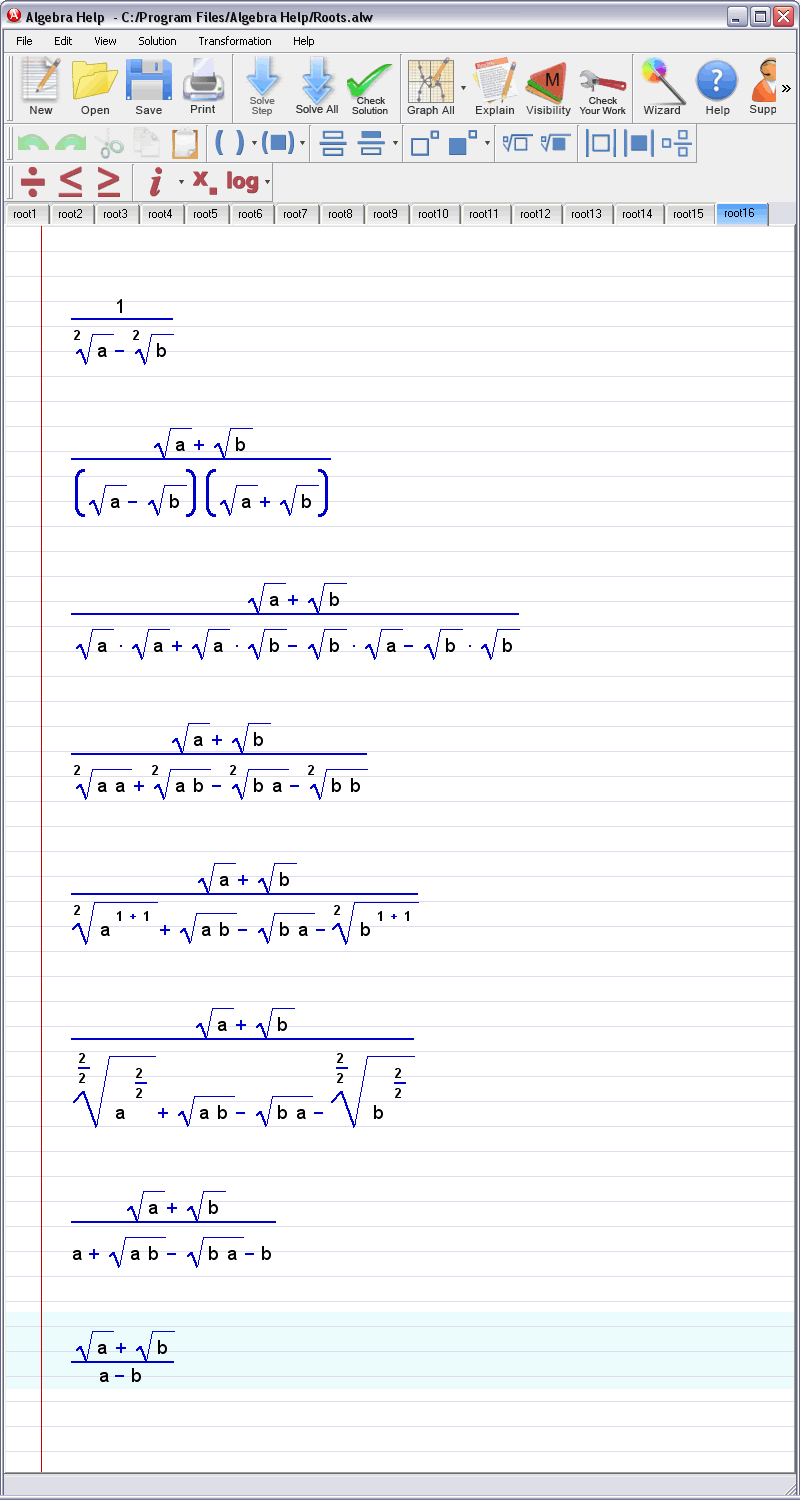 Algebra Problem Solver Program